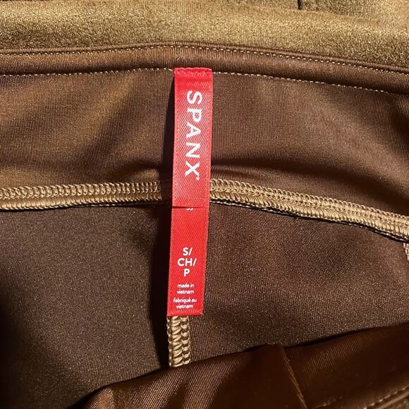 Spanx faux suede leggings small rich caramel NEW small - Picture 11 of 13